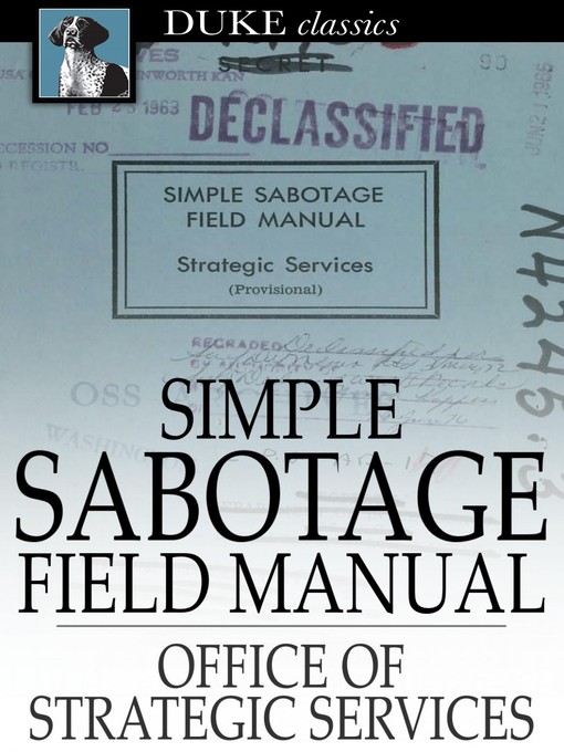 Title details for Simple Sabotage Field Manual by Office of Strategic Services - Available